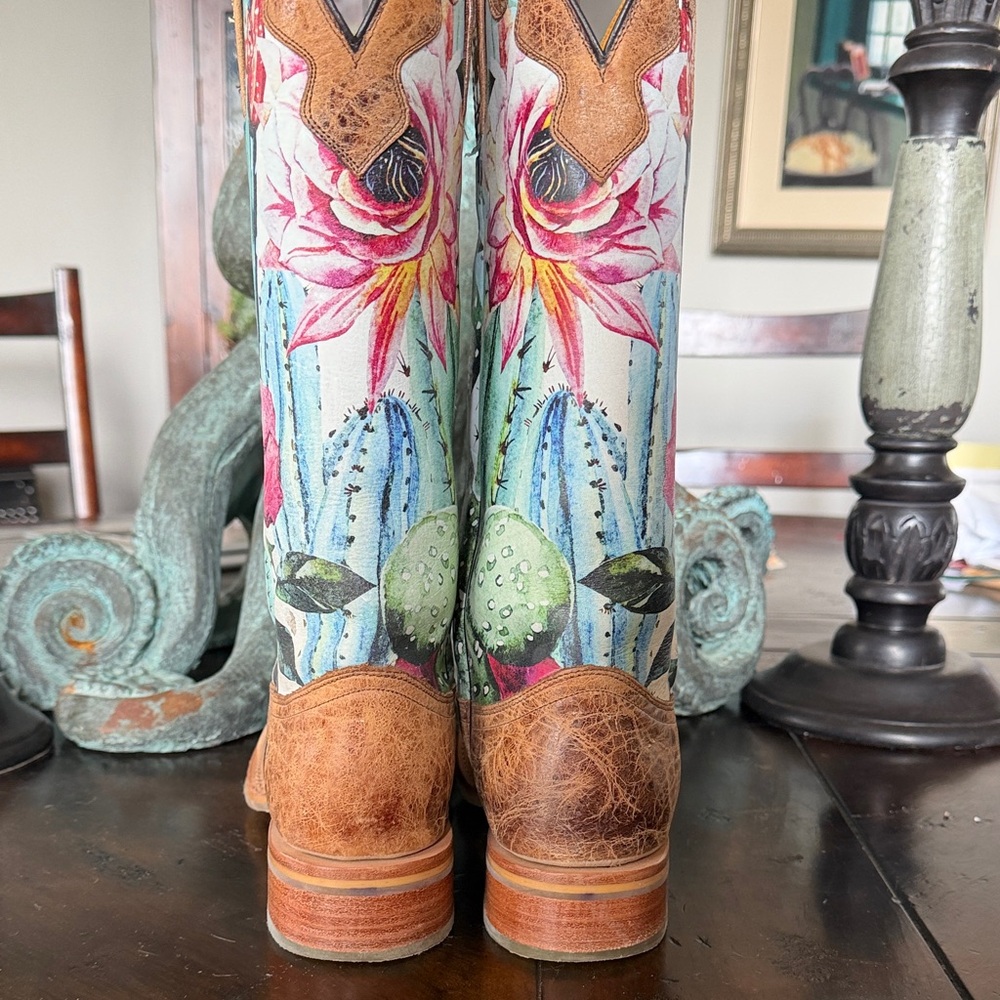 TIN HAUL Floral Cactus Cactilicious cowboy western boots 6.5 - Picture 7 of 8